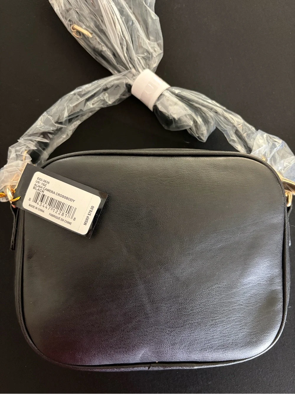 bebe Black Quilted Studded Crossbody NWT - Picture 2 of 5